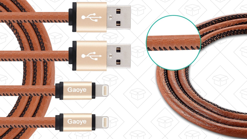 2-Pack Leather Lightning Cables, $5 with code M7SXMS48